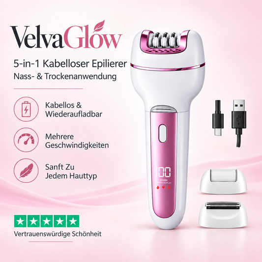 VelvaGlow 5-in-1 Kabelloser Epilierer