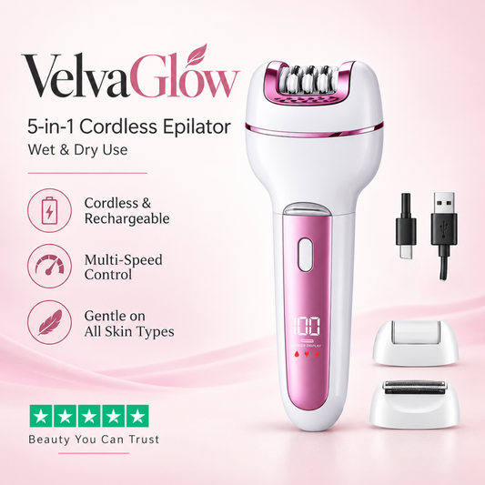 VelvaGlow 5-in-1 Cordless Epilator