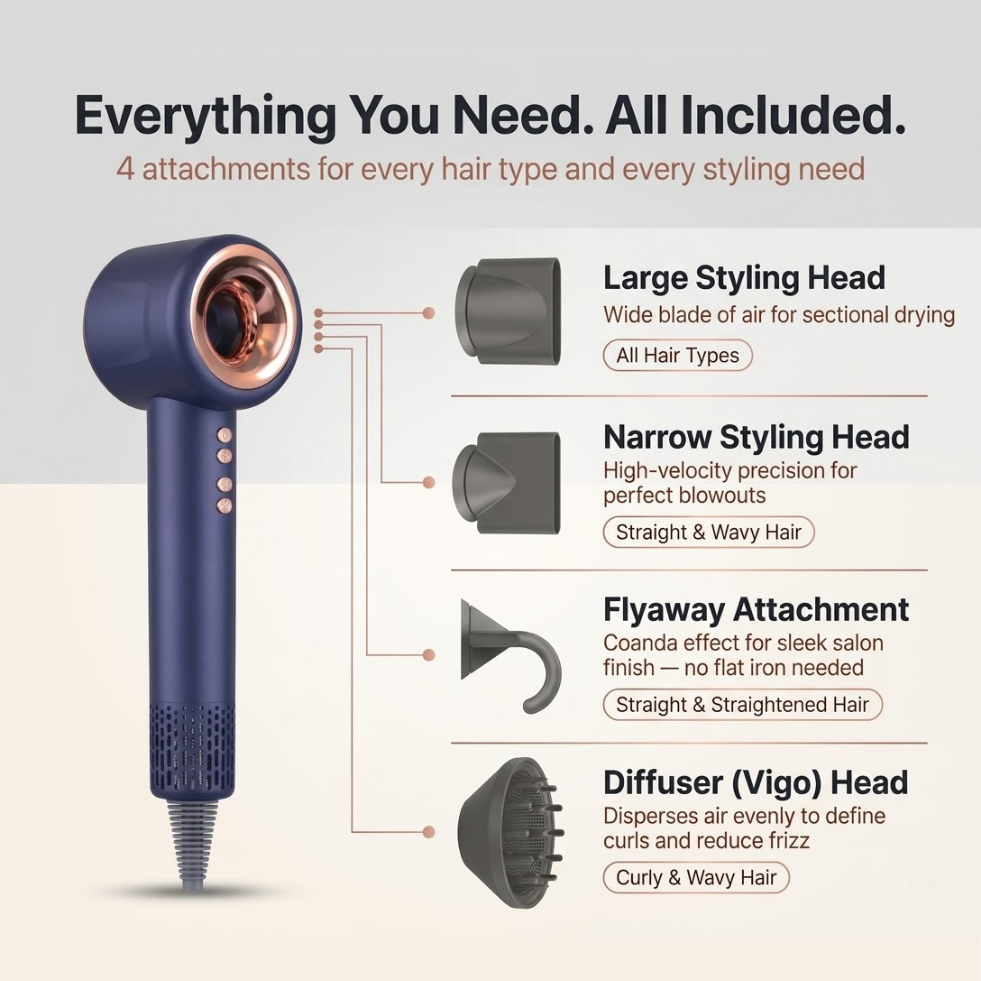 Aerovella Smart Ionic Hair Dryer For Frizz Free Hair