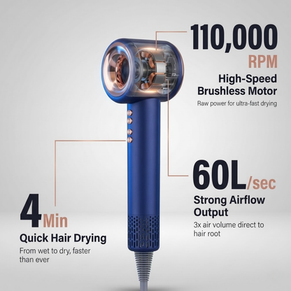Aerovella Smart Ionic Hair Dryer For Frizz Free Hair