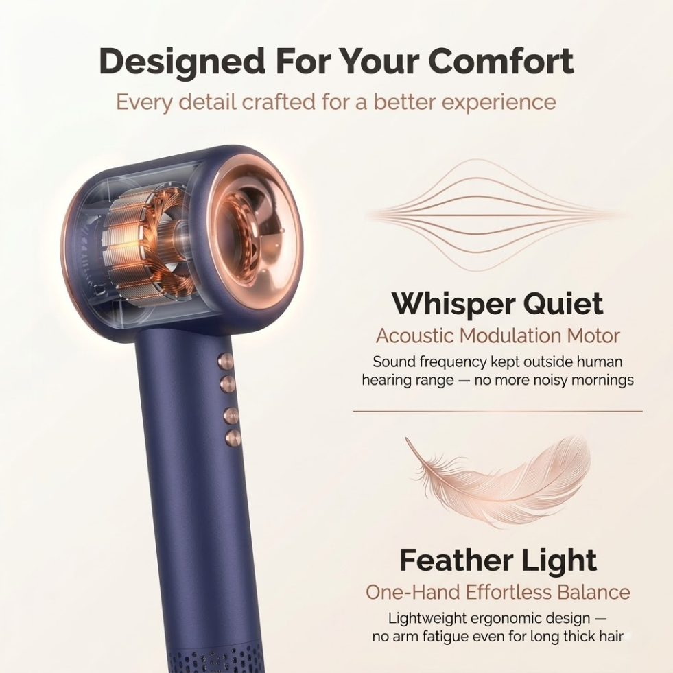 Aerovella Smart Ionic Hair Dryer For Frizz Free Hair